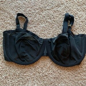 CUUP Bra Size 38G The Balconette Black Sheer Mesh Underwired Adjustable Straps